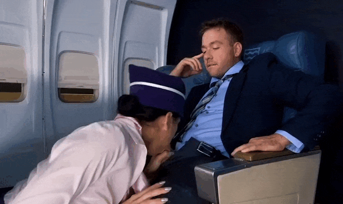 Fly Stewardess Gives Blowjob to Passenger picture 1 of 1