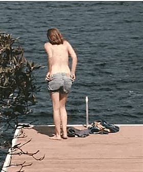 Amateur Naked Chick on Dock'