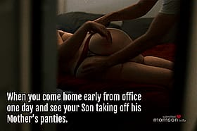 Sneaky Ass: You Came Home Early from Office and See Your Son Taking Off His Panties'