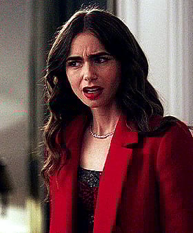 Lily Collins Gets Naughty in Red Jacket'