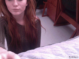 Redhead Flashing Boobs in Bedroom picture 1 of 1