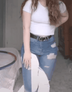 Sexy Non-Nude Chick in Jeans picture 1 of 1