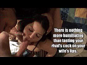 Sissy's Humiliating Cock Rival's Wife's Lips'