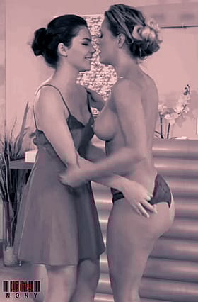 Lesbian Kisses GIF: Two Hot Chicks Locking Lips'