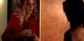 Sexy Red Dress: Woman Exposes Her Breasts'