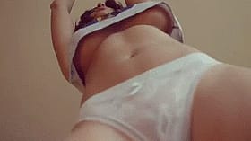 Big Tits Looking Up: Panties, Underblouse, and Underboob'