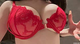 does my jumping boobs in red lingerie look cute on me <3