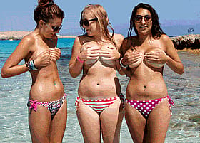 Big Tits Teen Show Off Their Boobs on the Beach'