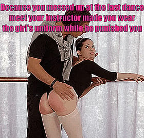 Sissy Ballerina Gets Spanked by Her Ballerina Instructor'