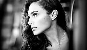 Brunette Celebrity Gal Gadot in Monochrome'