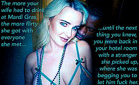 Hotwife Mardi Gras Caption: Cuckold Interracial Fun'