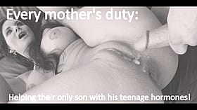 Amateur Mommy's Duty: Only Son with His Teenage Dad'