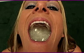 Blonde Babe Gets a Mouthful of Cumshots'