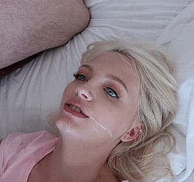 Blonde Pornstar Gives Facial Cumshot'