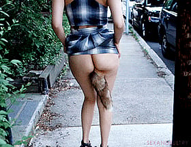 Amateur Butplug Tail: A Sizzling Hot Walk Down the Street'