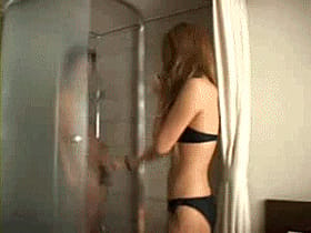 Funny Teen Giving Handjob in Shower'