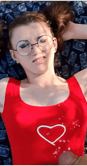 Cumshots Teen: Red Tank Top'