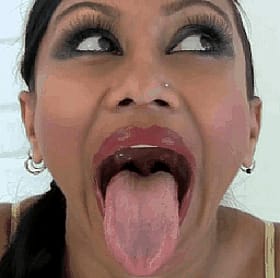 Latina's Long Tongue Stretches Across the Screen'