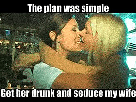 Blonde Babes and Brunette Lesbian: Drunk and Seducing Each Other'