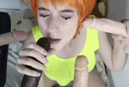 Redhead Teen Gets A Blowbang With A Dildo picture 1 of 1