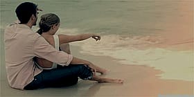 Sexy Babe on Beach: Pink Shirt, Jeans, and Sandals'