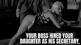 Your Boss Hired Your Daughter As His Secretary: Babes, Bent Over, Blonde, Boss, Caption, Secretary'