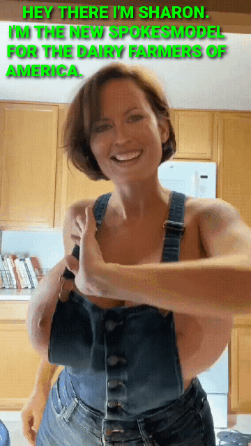Sharon's Big Tits in Overalls: A Dairyfarmer's Delight picture 1 of 1