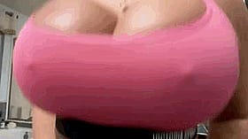 Big Tits Babe: Pink Bra and Pink Arm'