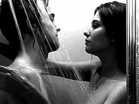 Sexy Girl Showering with Her Man: Hot and Wet'