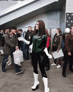 Babe in a Green Lantern Outfit: Sexy Cosplay in Action picture 1 of 1