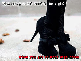 Can You Not Want To Be A Girl In These Heels? Sissy Caption'