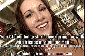 Cheating Caption: Cum Walk in Public - Girl Gets Covered with Another'