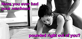 Sissy Caption: Ever Had A Pounded Right?'